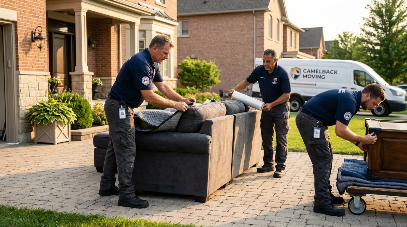 Large estate moving crew wrapping furniture in Indian Head, MD